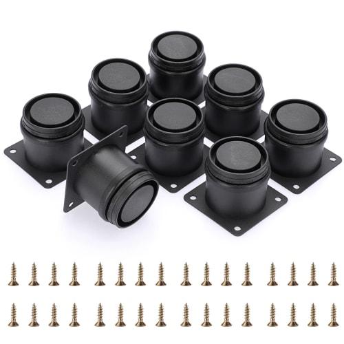 BSTKEY Set of 8 Adjustable Height Cabinet Legs, Furniture Sofa Support Legs, Stainless Steel Table Legs, Furniture Support Feet, Black, Adjusts from 5