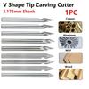 1pc 3.175mm Shank V Shape Tip Carving Cutter 20/30/45/60 Degrees Milling Cutter Carbide Router Bit PCB 3D Engraving Bit