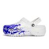 Classic Clog 811 Made Ice Clog Live Special Shoe Box Fluid Ink Splash Comfortable Hole Shoes Women's White Blue