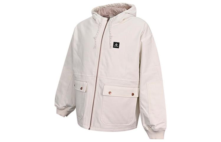 Converse Puffer Jackets Men's White Hooded Moderate Other 10023804-A01
