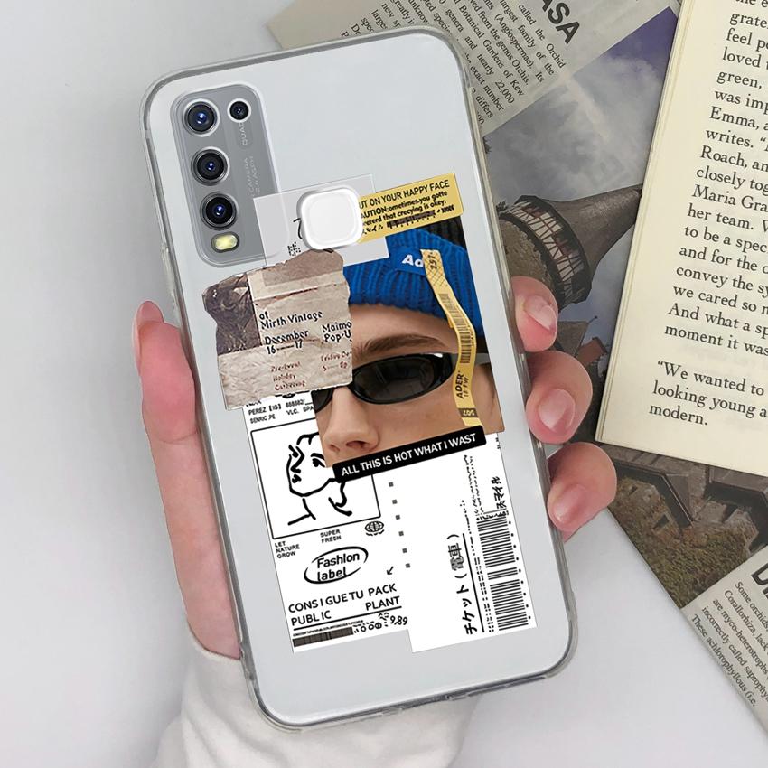 Роскошные прозрачные чехлы для защиты объектива для Vivo Y67 Y73 Y55 Y91C Y91 Y78 Y75 Y50 с узорами для милых девушек, мягкий силиконовый противоскользящий чехол для Vivo