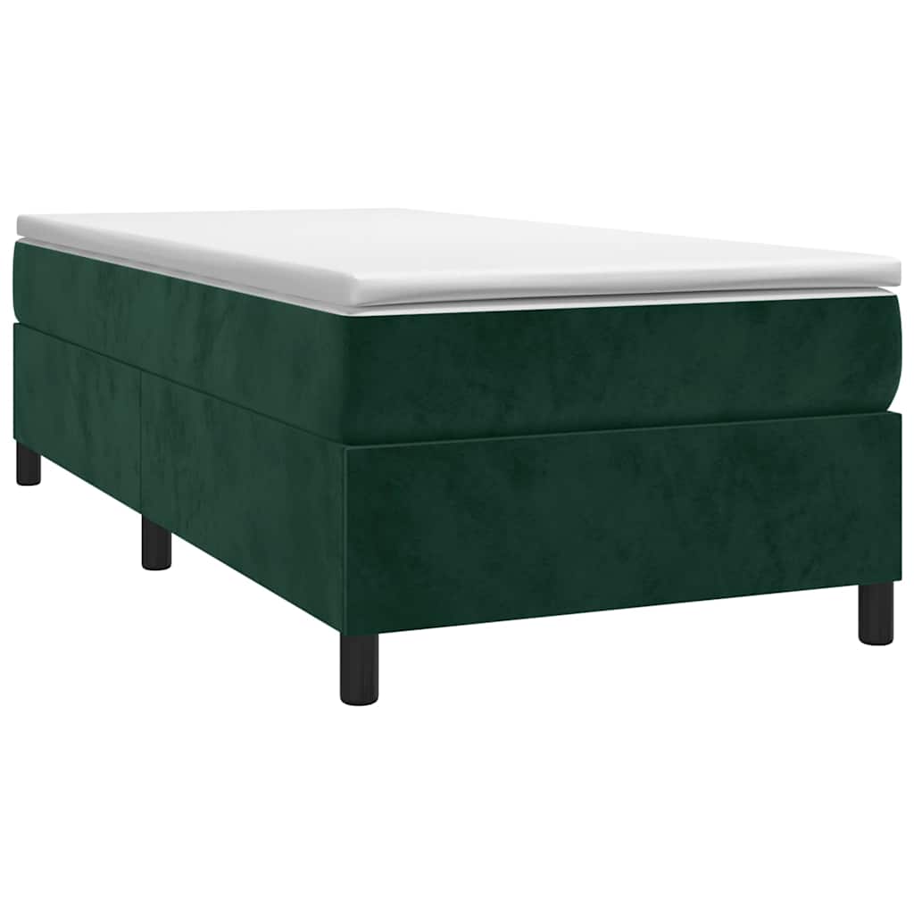 Box Spring Bed Frame Dark Green 90 x 190 cm Velvet