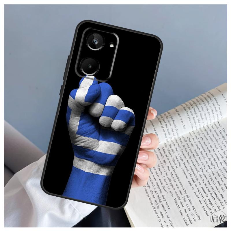 Греция Греческий флаг Для Realme C61 C63 C71 C55 C67 C51 C75 C65 C53 C35 11 12 13 14 Pro Plus GT6 GT7 15 Pro Чехол