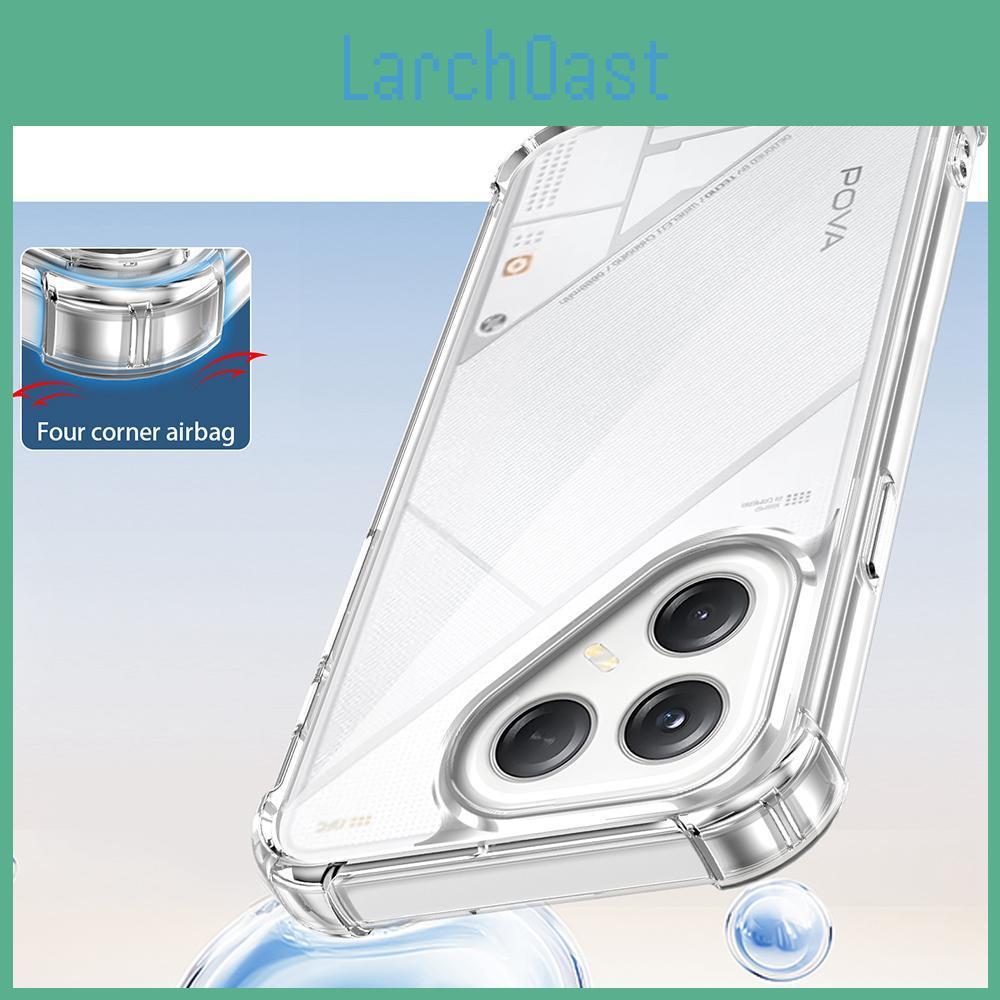 Shockproof Fourcorners Case Keysion Transparent For Tecno Pova 7 4g 5g Soft Tpupc Clear Phone Cover For Tecno Pova 7 Ultra 5g