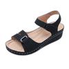 New Sandals Women's Wedge Heel Velcro Thick Sole Large Size One-word Sandals