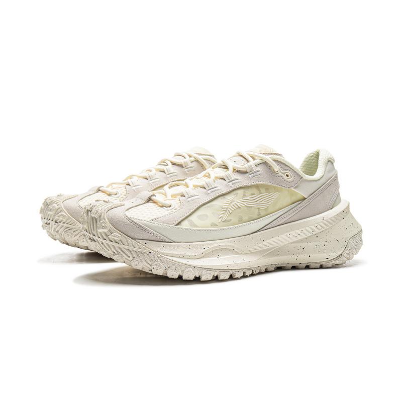 Li Ning Youxia CRC Модные Удобные Универсальные Амортизирующие Прочные Низкие Повседневные Кроссовки Унисекс Повседневная Обувь Молочно-Белый AZGV175-1