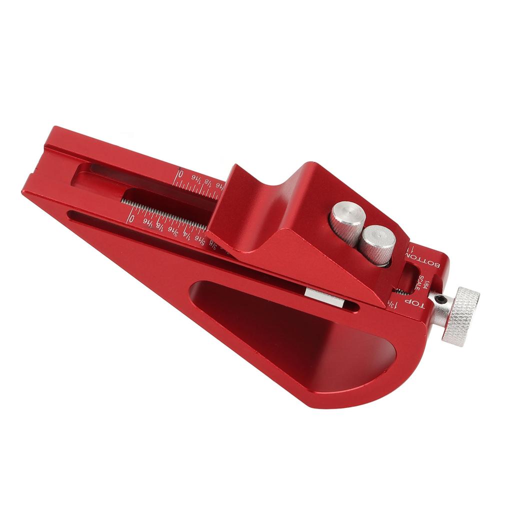 Adjustable Height Gauge Ruler Aluminum Alloy Integrated Flat Appearance for Woodworking Red