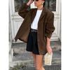 Vintage Women Loose Suede Jackets 2024 Fashion Ladies Oversize Brown Faux Leather Outfit for Female HighStreet Chic Clothes Cute