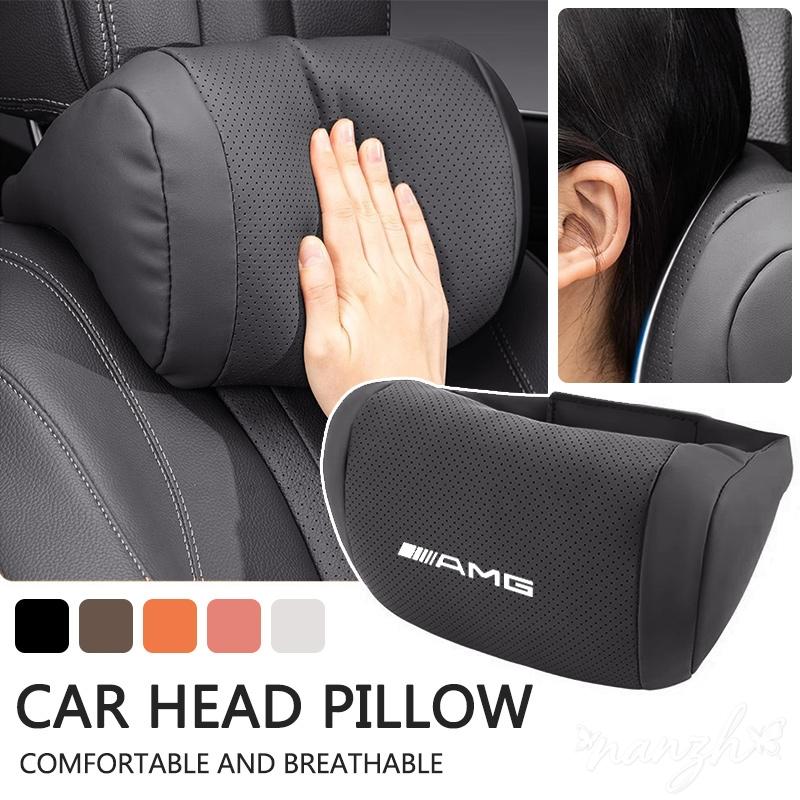 HXA1 New Luxury Nappa Car Headrest For Mercedes Benz AMG GLC W203 W220 W205 W211 W212 W201 W210 Ultra Soft Ergo-Designed Neck Support