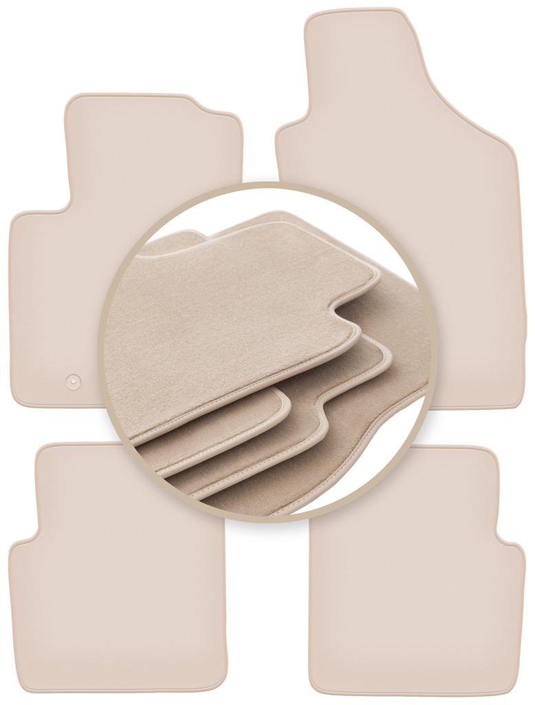 PREMIUM beige floor mats for: Fiat 500 cabrio, hatchback 2007-2013