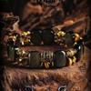 Мужской браслет из бусин черного обсидиана и тигрового глаза, бохо-стиль, регулируемый, ручная работа, каменные украшения, подарок на день рождения