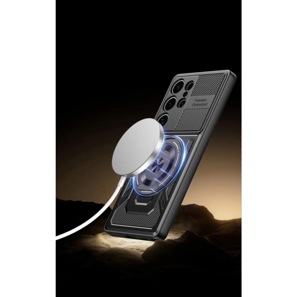 Магнитный чехол-подставка с кольцом 360° для Samsung Galaxy S25 Edge A16 A06 A55 A35 A15 5G 4G Magsafe Беспроводная зарядка Защитная крышка