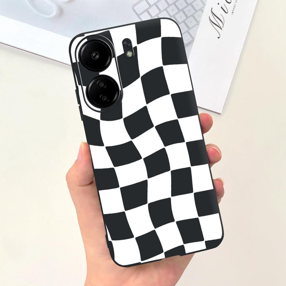Чехол для Xiaomi Poco C65 Чехол PocoC65 Мультяшный Черное Ночное Небо Модный Дизайн Узор Чехол Для Xiomi Poco c 65 Мягкая Резина ТПУ