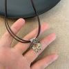 Y2K Vintage Butterfly Pendant Choker Personality Pu Leather Rope Necklace Jewelry Gifts