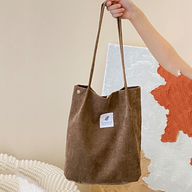 Yogodlns Простая студенческая сумка на плечо, мягкая вельветовая повседневная сумка-шоппер, женская сумка большой вместимости, женские сумки через плечо подмышками