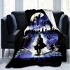 Moonlit Fantasy Print Flannel Blanket, Soft Warm Lightweight Throw Blanket for living Room,Sofa Bed Camping office