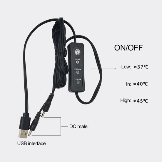 1 пара перчаток с подогревом и зарядкой через USB, сенсорный экран, регулируемый, 3 уровня нагрева, толстые