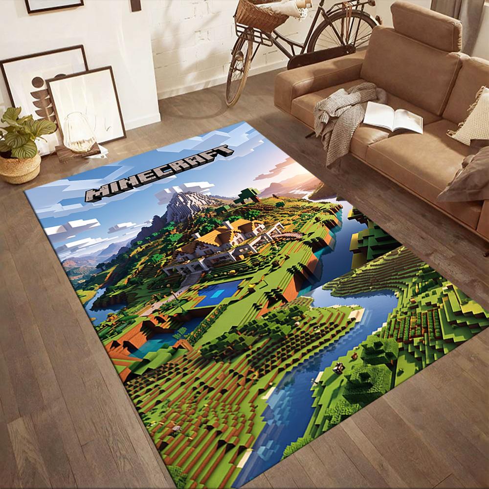 Minecraft 496 Floor Rug Office Rug Design for Decorate room Balcony Foyer Living Rooms Antislip Carpet Anime Office Decor Best for Christmas