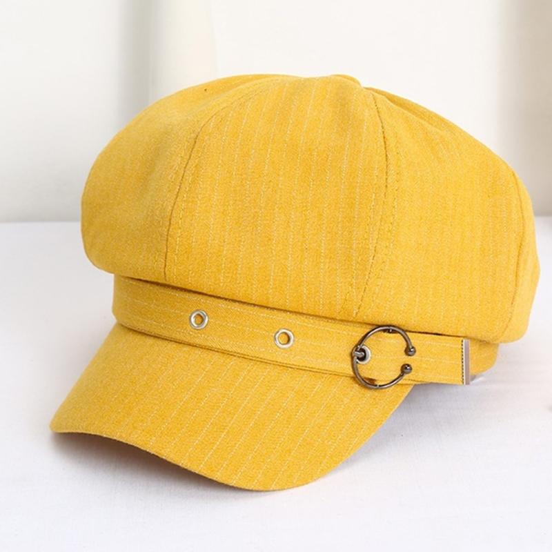 Весенняя беретка Женская для поездок на работу Восьмиугольная шляпа Для кемпинга Для фотосъемки Берет с металлической застежкой для девушки