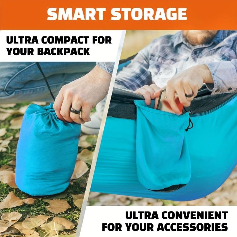 [Портативный гамак] Легкий двойной и одинарный портативный гамак | Нейлоновый парашютный гамак с 2 ремнями для дерева