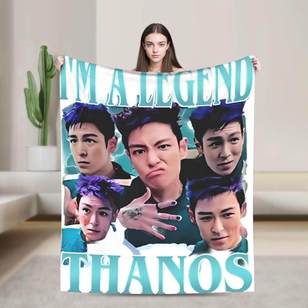 Thanos Legend Choi Seung hyun Vintage Blanket T.O.P Wool Funny Soft Throw Blankets for Bedspread Spring/Autumn
