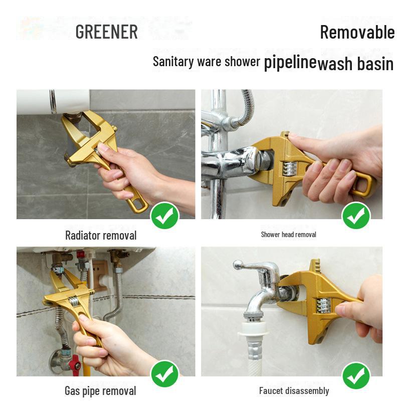 Многофункциональный сантехнический ключ Green Forest — короткая ручка, большое отверстие