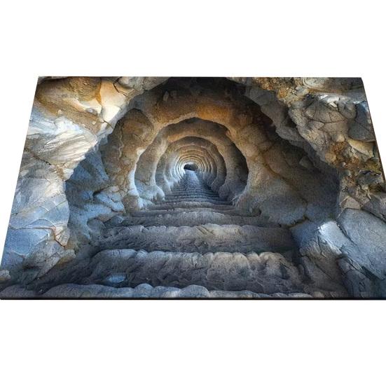 Yousheng 3D Ковер с ямой Реалистичный коврик для пола с бездонной ямой Забавный ковер с оптической иллюзией с нескользящей основой для прихожей, гостиной, ванной комнаты