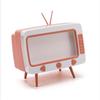 Retro Tissue Box Television Shaped Roll Paper Storage Container Built In Phone Holder