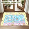 Crystal Velvet Square Rug Custom NameMiffy Pattern Non Slip Home Floor Decor Rug