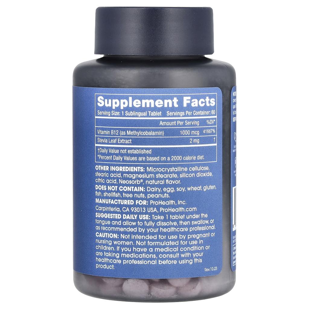 Methyl B-12, 1,000Mcg, 60 Sublingual Tablets