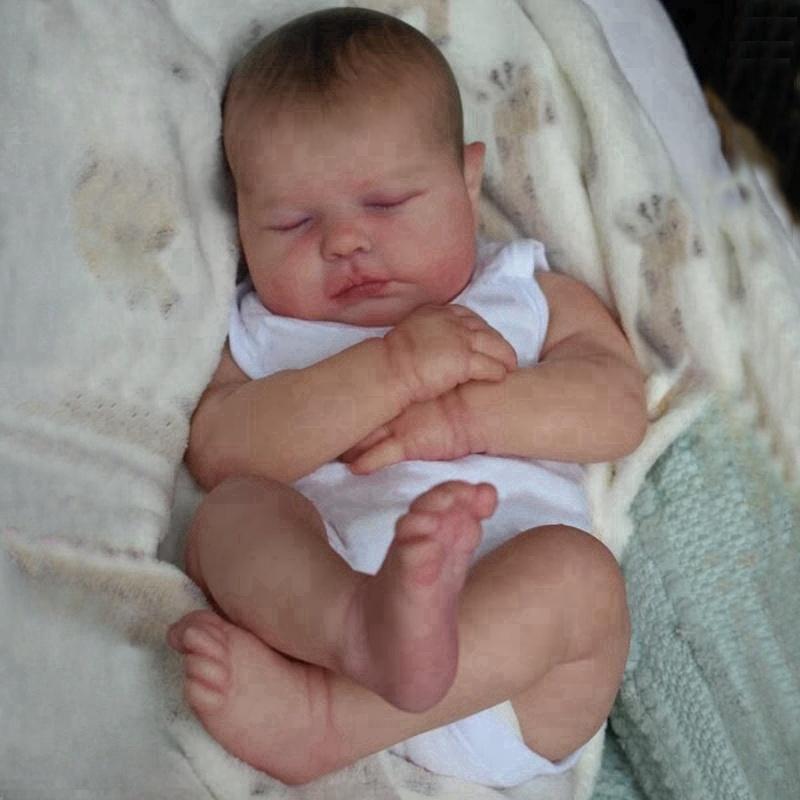 19-дюймовая реалистичная спящая кукла-реборн Тесса с мягким тканевым телом, кукла-новорожденный, реалистичная ручная имитация волос, куклы для детей, праздничные подарки для малышей