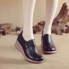 Autumn Top Layer Cowhide Sponge Sole Comfortable Women's Shoes Casual Leather Comfortable Women's Singles Shoes Middle-aged Mother's Shoes