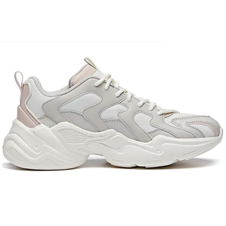 ANTA Chunky Sneakers Women's Low Top Ivory White/Shade 1 Gray/Lotus Gray 122018882-5