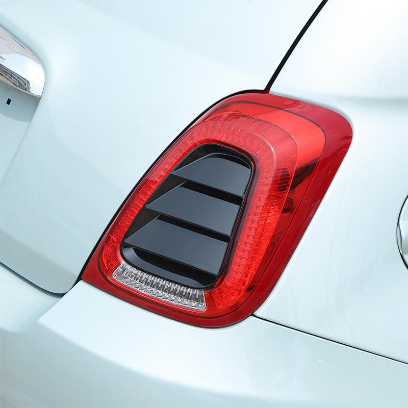 For Fiat 500 Abarth 595 695 2016-2024 ABS Carbon Fiber/Black Rear Tail Light Cover Decorative Sticker Car Exterior Accessories