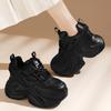 Sports Shoes Black Thick-soled Dad Shoes New Style of Women's Shoes Lightweight and Versatile Casual Women's Single Shoes