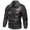 Новая мужская повседневная модная кожаная куртка PU Slim Young Men's Leather Jacket