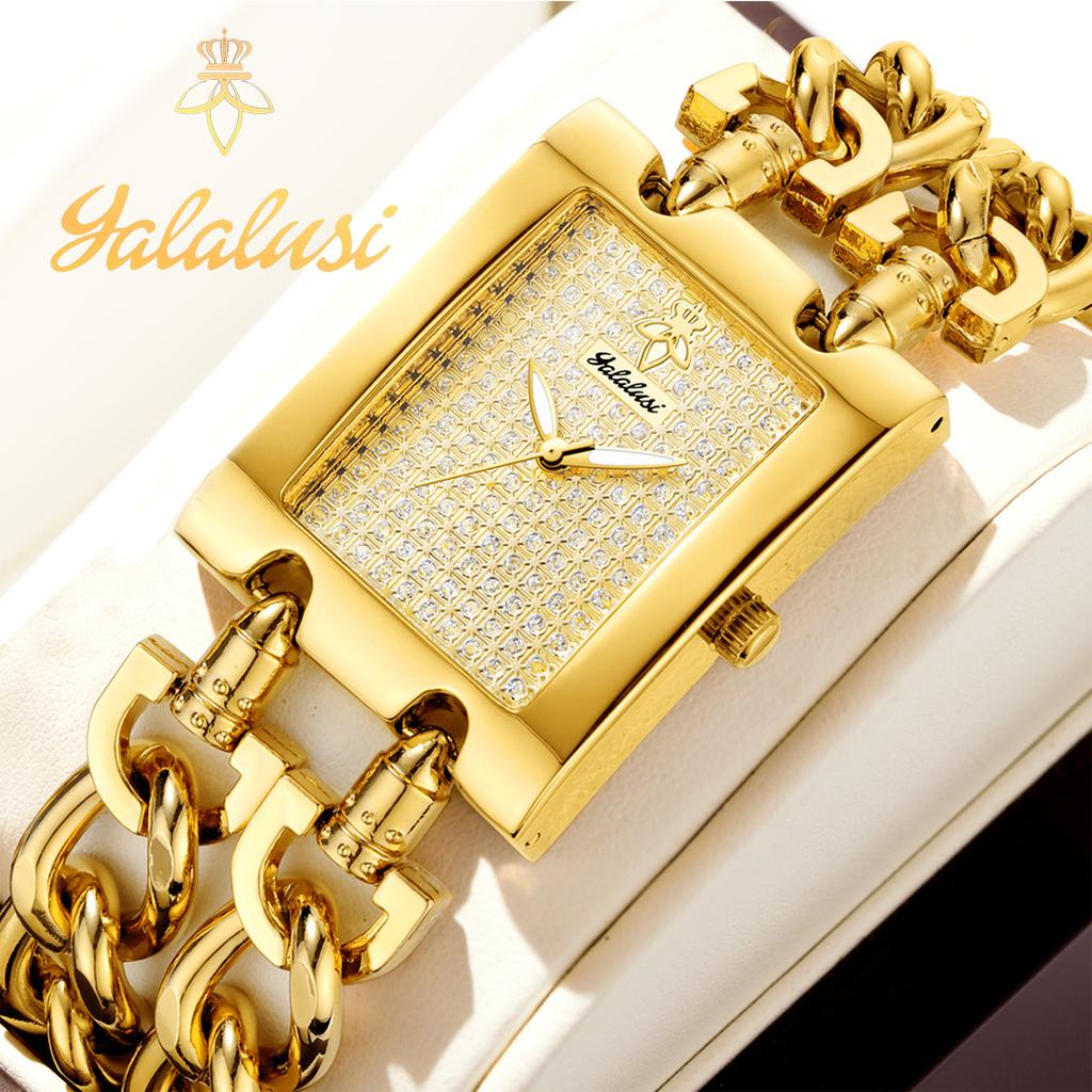 YaLaLuSi Luxury Full-Diamond Dial Women's Watch Design Bracelet Gift reloj mujer watch for ladies watch for girls
