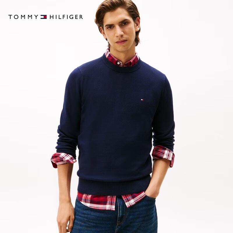 Tommy Hilfiger Мужской свитер с круглым вырезом из хлопка и кашемира Осень/Зима 2025