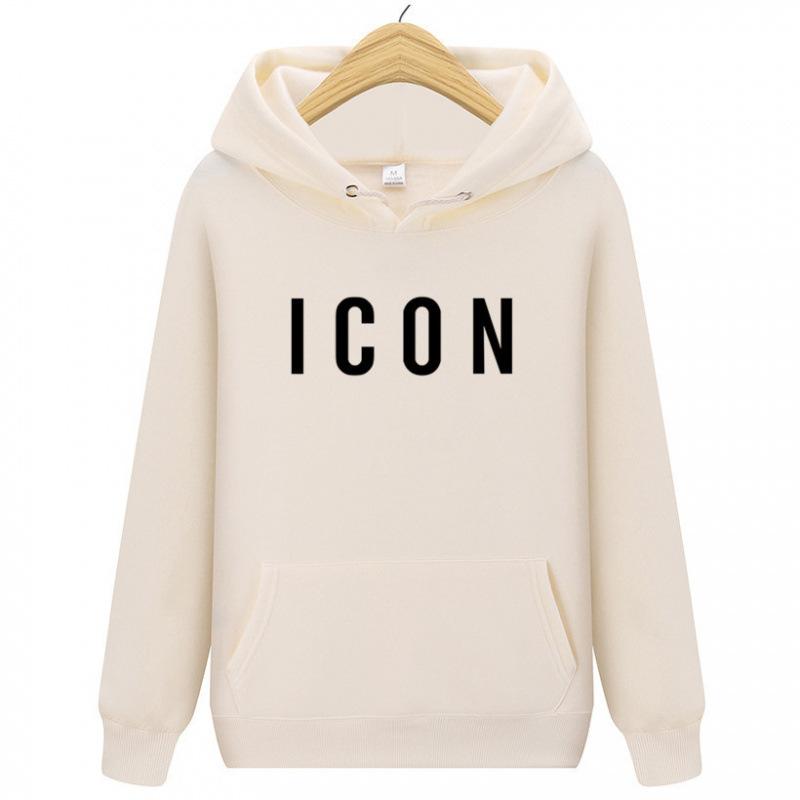 Удобный свитер с капюшоном и буквой ICON свободный топ свитер мужской