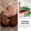 Walnut Wood Proposal Ring Case Single Slot Ring Holder Elegant Wooden Ring Box  Engagement