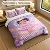 3Pcs Bedding Set Custom Name Text, 1 Sheet 2 Pillowcases Home Bed DecorBetty Boop