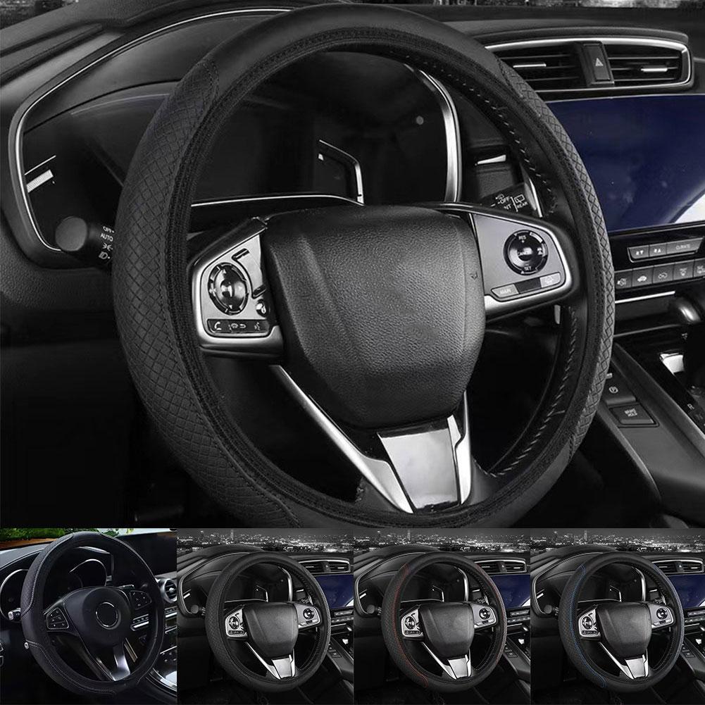 Universal Car Steering Wheel Cover Microfiber Leather Protection Cover Anti Slip Breathable For 37-39cm Steering Wheel Protector