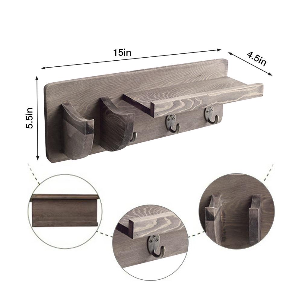 Держатель для гитары Настенный кронштейн Деревянная подвесная стойка Компактная вешалка с медиатором и 3 крючками для