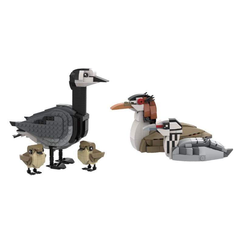 Готовые строительные блоки MOC животные птицы фазан зимородок ныряющий малиновка и другие виды животных мелкие детали собранные буи