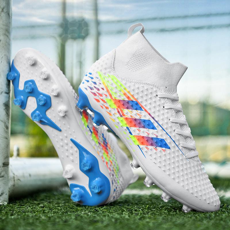 Large Size Football Shoes Men'S High-Top Young Students Game Training Artificial Turf Long Broken Nails Football Shoes