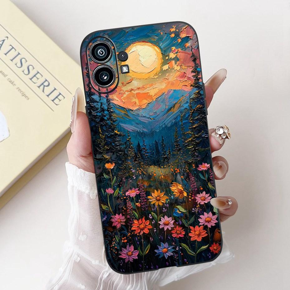 Модный Чехол-Картина Для Nothing Phone (1) Черный Мягкий Силиконовый Чехол Для Nothing Phone One Phone1 Чехлы Бамперы