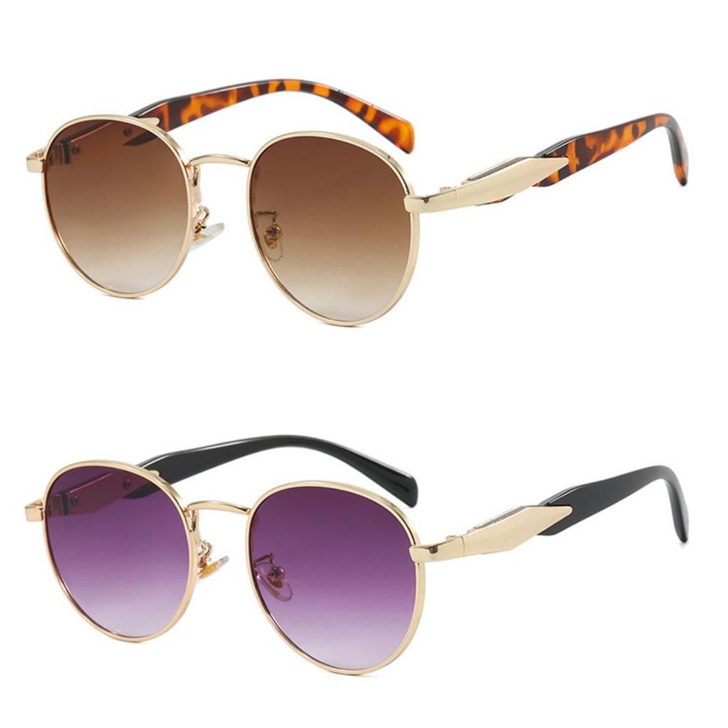 Овальные Металлические Солнцезащитные Очки Женские Новые Роскошные Модные Солнцезащитные Очки Мужские Ретро Солнцезащитные Очки Нейтральные Uv400 Вождение Солнцезащитные Очки