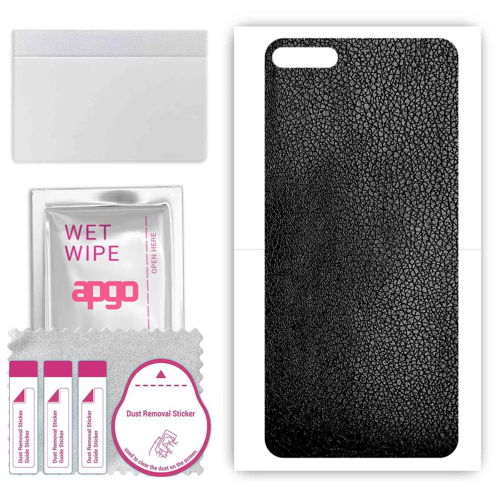 apgo Защитная наклейка на заднюю панель, совместимая с Huawei Y7 Pro (2018), Оберточная пленка, фольга, винил — черная кожа с узором