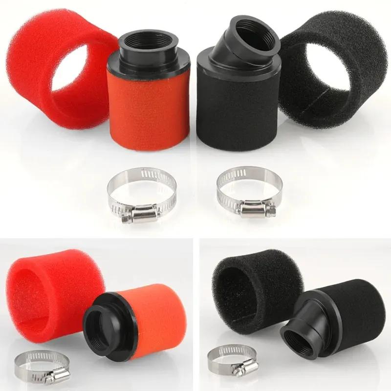 35/38/40/42/45/48/50mm Air Filter Black/Red Double Sponge Filter Cleaner Off Road Motorcycle ATV Beach Dirt Pit Bike Accessories
