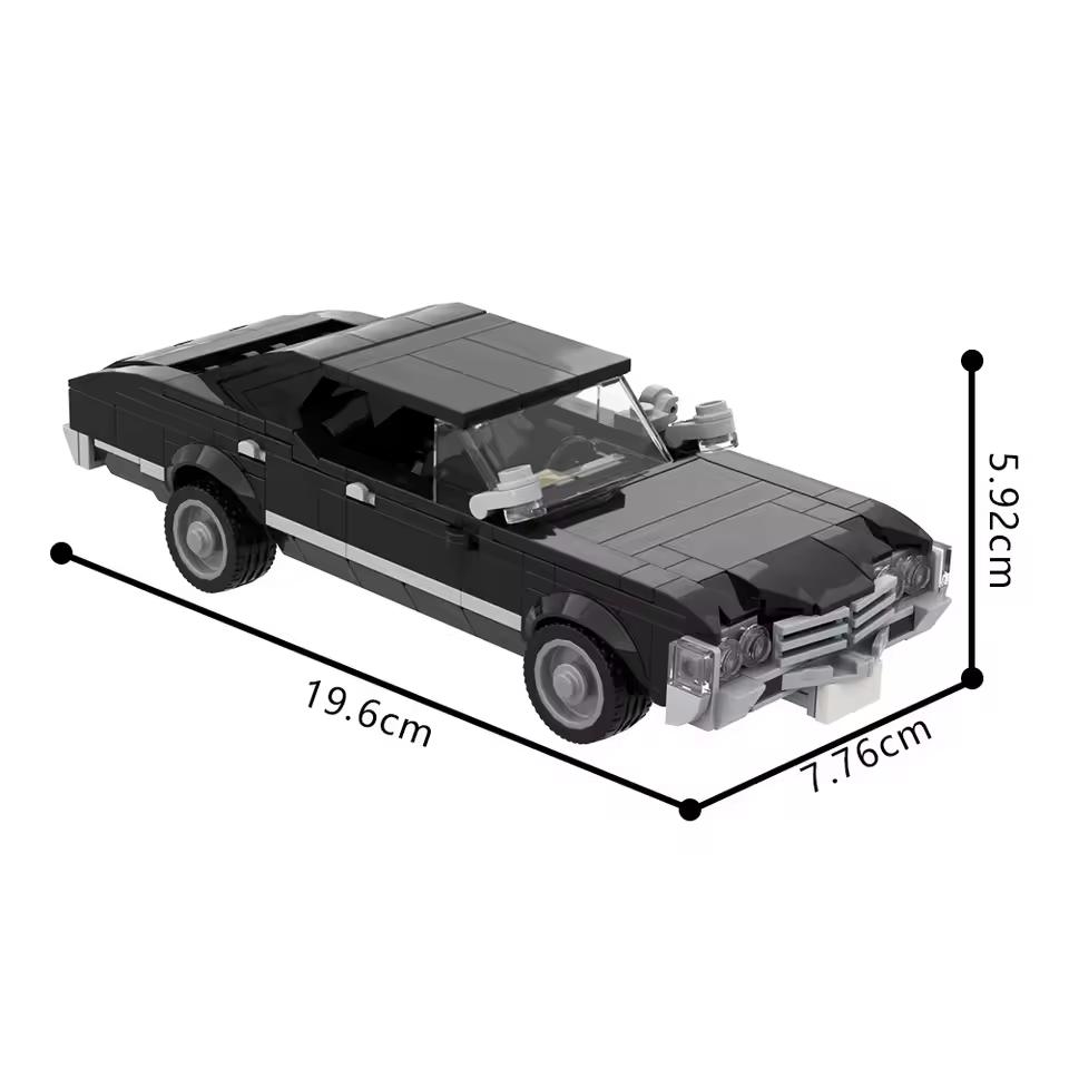 MOC Сверхъестественное Модель автомобиля Impala Строительные блоки Фильм Сверхъестественное 1967 Chevrolet Impala Черный автомобиль Кирпичи Игрушка Подарки для детей